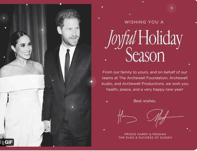 Harry and Meghan's latest Christmas card.