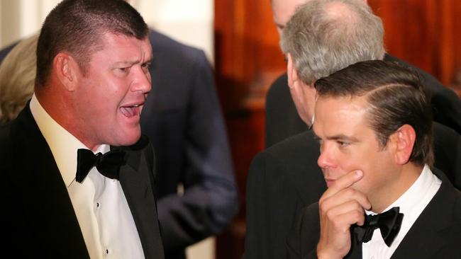 James Packer and Lachlan Murdoch are two of Ten Network’s key backers. Picture: Mark Stewart