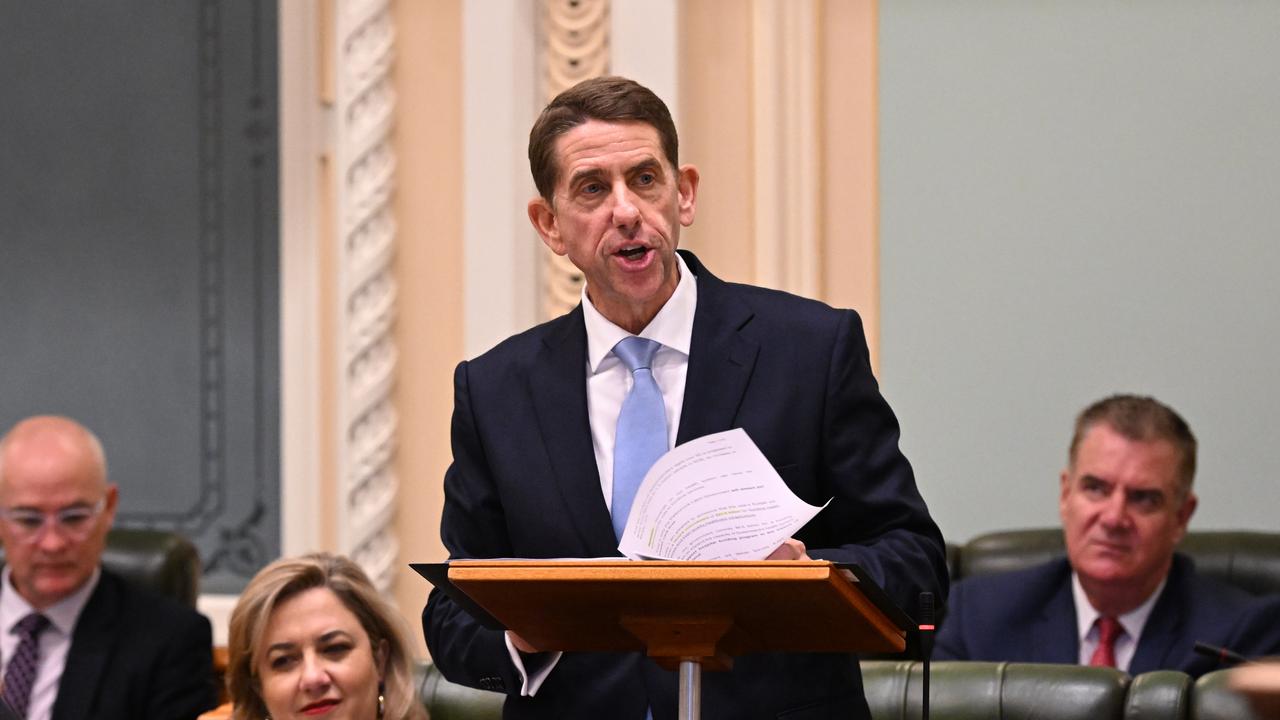 Queensland Treasurer Cameron Dick hands down the 2022-23 state budget, at Parliament House. Picture: NCA NewsWire / Dan Peled