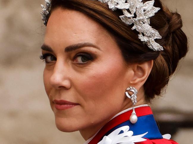 (FILES) Britain's Catherine, Princess of Wales arrives at Westminster Abbey in central London on May 6, 2023, ahead of the coronations of Britain's King Charles III and Britain's Camilla, Queen Consort. Britain's Catherine announced cancer diagnosis on March 22, 2024. (Photo by Odd ANDERSEN / AFP)