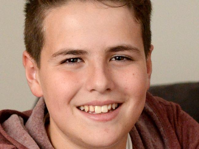 Alex Mastrilli 12 alerted his two older siblings to a fire in their house in the middle of the night. The kids escaped but the house was burnt to the ground. His family has nominated him for a Pride of Australia award. Picture: Kylie Else