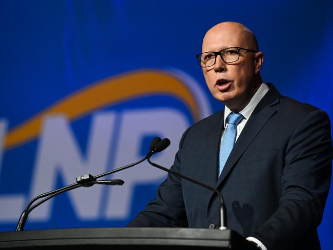 BRISBANE, AUSTRALIA - NewsWire Photos - JULY 6, 2024.Federal Opposition Leader Peter Dutton speaks during the LNP Convention in Brisbane. Picture: Dan Peled / NewsWire