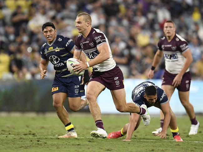 Tom Trbojevic and the Sea Eagles were masters of the long-range attack in 2021. Picture Ian Hitchcock/Getty Images)