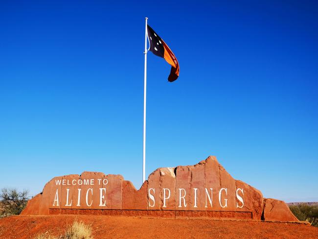 The iconic Welcome to Alice Springs sign on the Stuart Highway. Picture: Supplied