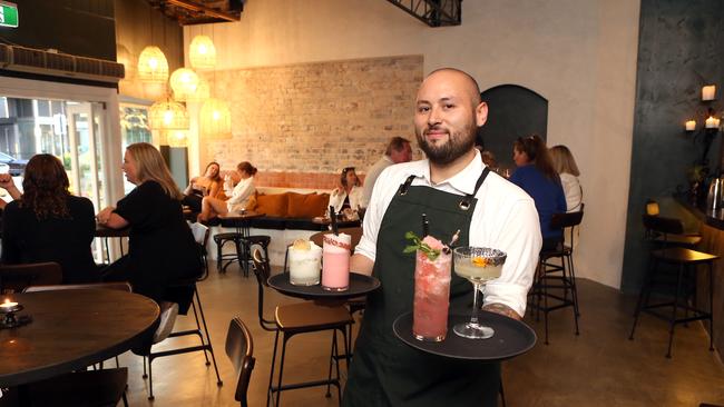 A new Mexican restaurant called Nacho Baby has opened up in Tweed Heads. Venue manager Jai Jaffar with cocktails. 9 September 2023 Tweed Heads Picture by Richard Gosling