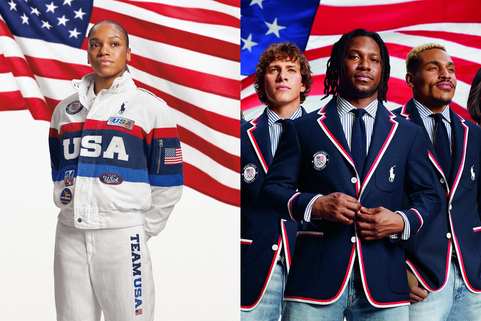 <p><em>Image credits: Ralph Lauren&nbsp;</em></p><p>&nbsp;</p><h3>14. United States</h3><p>&nbsp;</p><p><strong>Designer:</strong> Ralph Lauren&nbsp;</p><p>&nbsp;</p><p>Ralph Lauren has been making the Olympic ceremony outfits for Team USA for 16 years now. As expected, the uniform is a prep-infused mix of denim and tailoring. But the closing uniform revs things up a bit, featuring a white moto jacket that has patches emblazoned all over, worn with white jeans.</p>