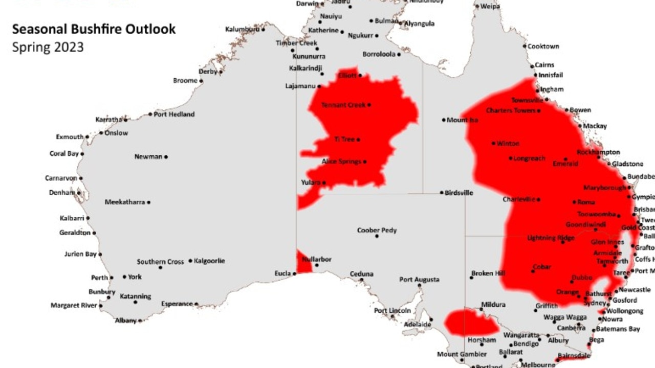 The Australasian Fire Authorities Council has predicted a grim spring for large parts of the country. Picture: AFAC