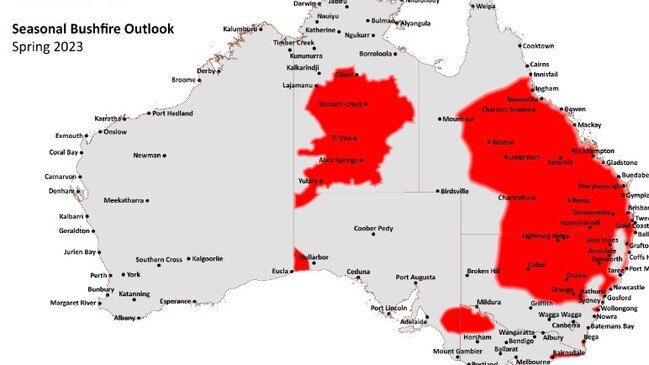 The Australasian Fire Authorities Council has predicted a grim spring for large parts of the country. Picture: AFAC