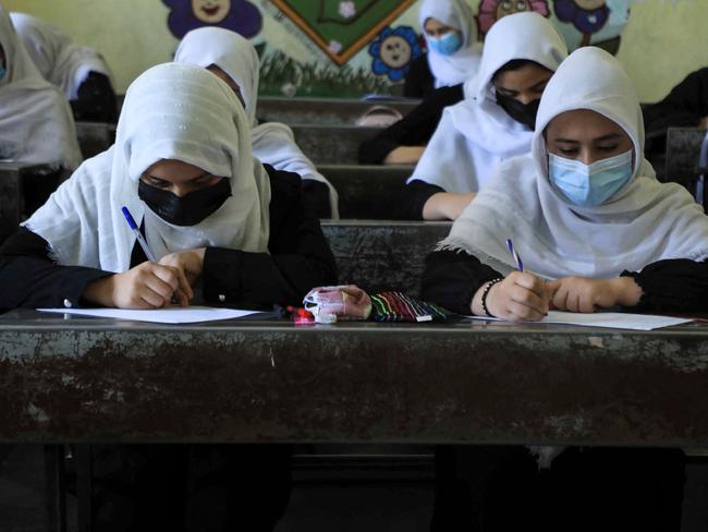 The rights of girls to attend school is one of the many aspects of life now under threat in Afghanistan. Picture: AFP