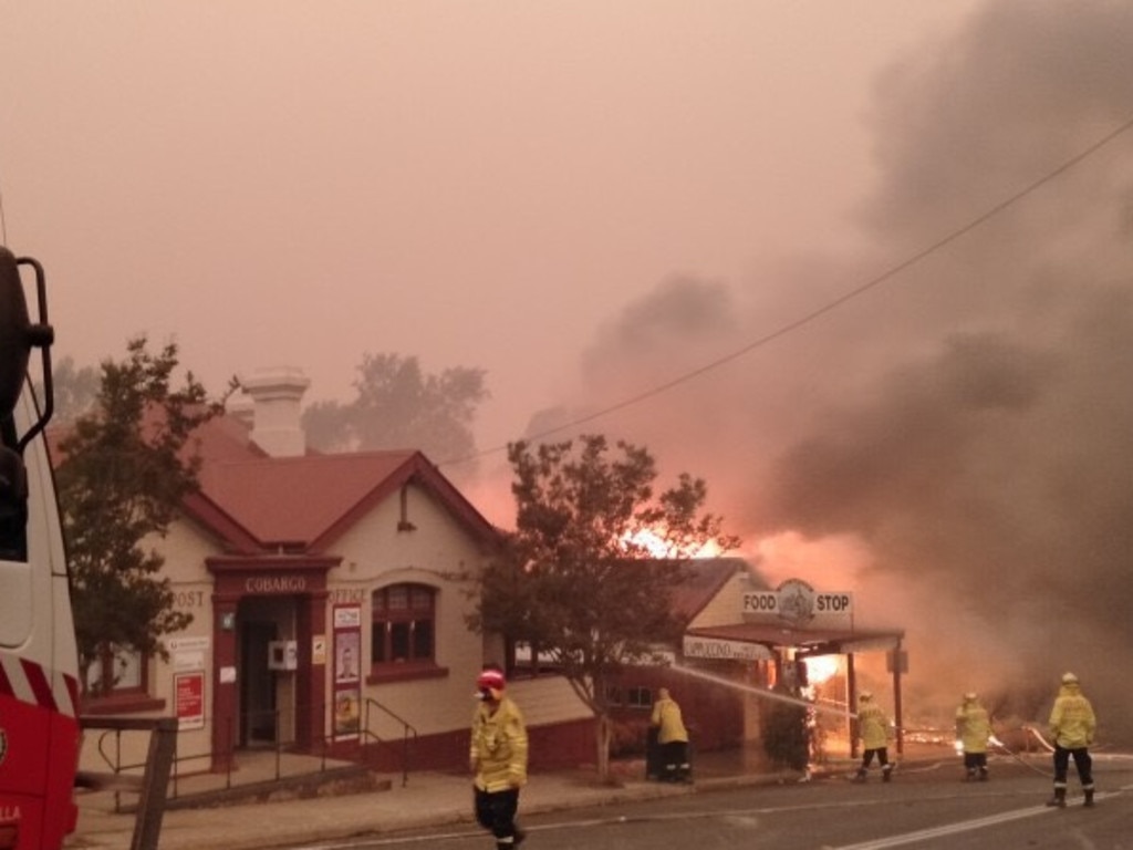 Cobargo has been devastated by bushfires which have razed properties as it tore down the main street. Picture: Neil Crawley