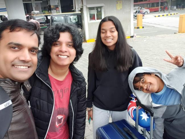 Lavanya Thiruvali Sundararajan, 43, her husband, 47, their daughter Anki, 16, and son Akshay moved to Delhi in December 2019. Picture: Supplied