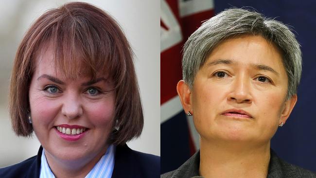 Kimberley Kitching, left, and Penny Wong