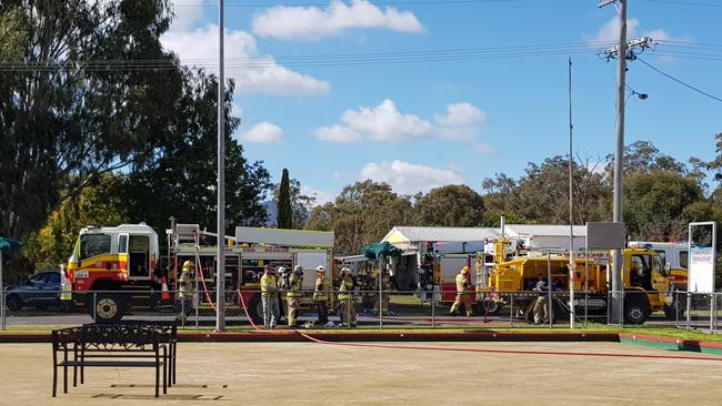 Scenes from the emergency efforts at the Tannymorel Bowls Club on Thursday, May 28, 2021.