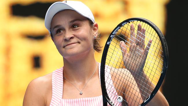 Ash Barty following her straight sets win on day three. Picture: Michael Klein