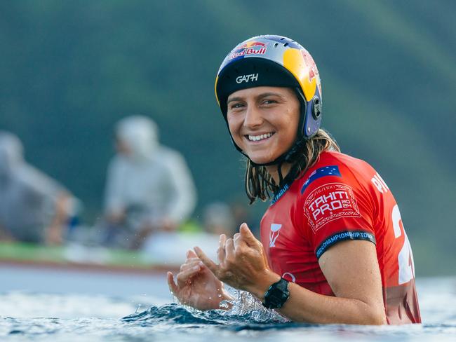 TEAHUPO'O, TAHITI, FRENCH POLYNESIA - MAY 29: Molly Picklum of Australia prior to surfing in Quarterfinal 3 of the SHISEIDO Tahiti Pro on May 29, 2024, at Teahupo'o, Tahiti, French Polynesia. (Photo by Matt Dunbar/World Surf League)