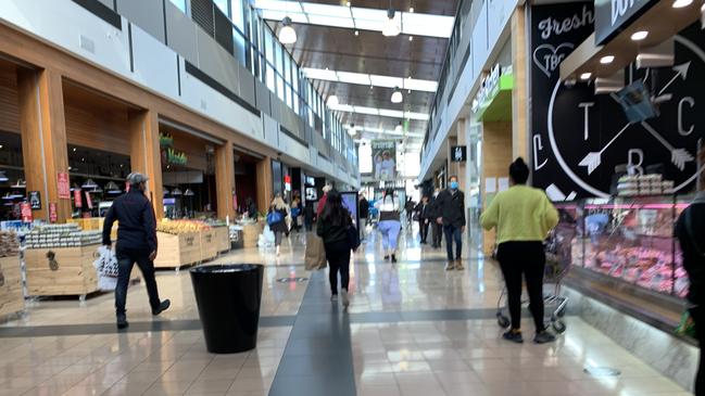 Dozens of shoppers were seen shopping only for essential items in Chadstone’s food hall.