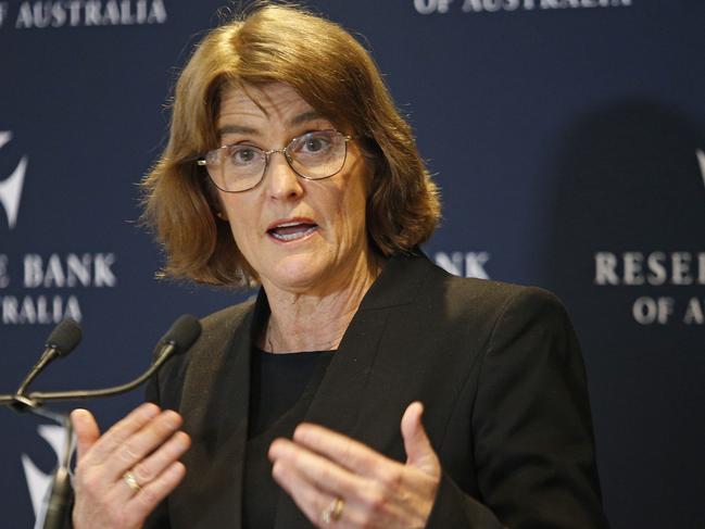 SYDNEY, AUSTRALIA - NewsWire Photos AUGUST 6 , 2024:   Reserve Bank Governor Michele Bullock delivers the RBA's Monetary Policy decision and Rates announcement. Picture: NewsWire / John Appleyard