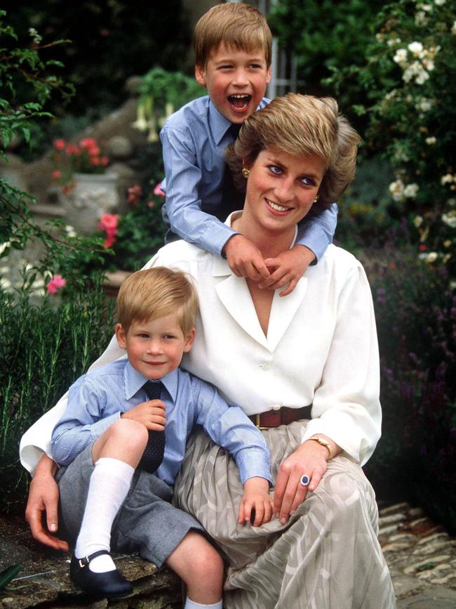 Diana and her sons, Harry (L) &amp; William (R). Picture: A.G. Carrick/Diana Memorial Fund/Getty