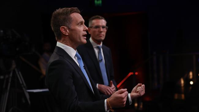 NSW election: premier Dominic Perrottet and Labor challenger Chris Minns. Picture: Justin Lloyd.