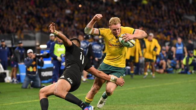 Reece Hodge completely outplayed Rieko Ioane. Picture: AAP Image/Dave Hunt