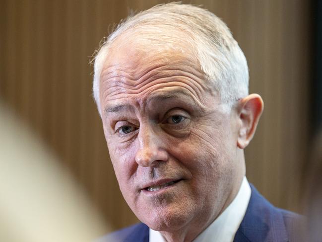 Prime Minister Malcolm Turnbull speaks to the media following a tour of the Peter McCallum Cancer Centre in Melbourne, Monday, July 16, 2018. (AAP Image/Daniel Pockett) NO ARCHIVING