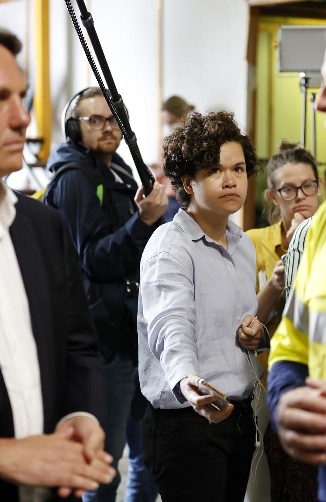 Journalist Madura McCormack at a press conference. Picture: Tim Hunter.