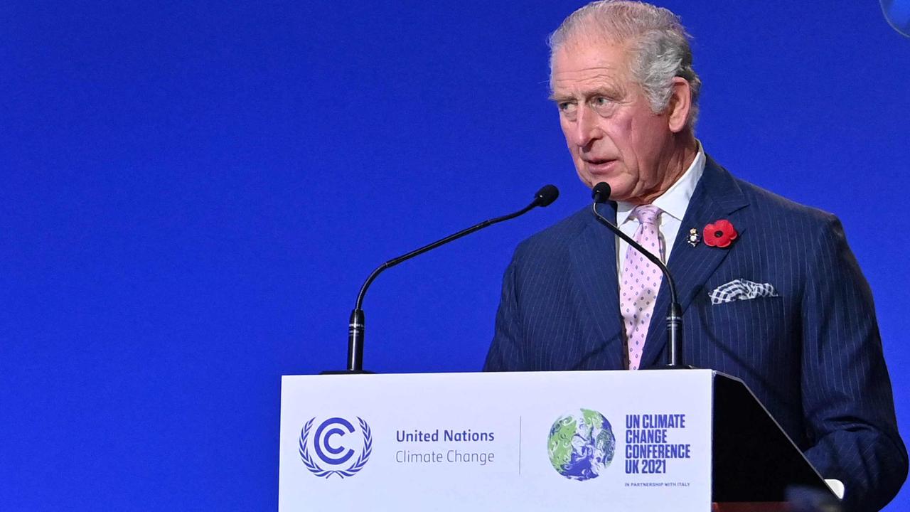 Britain's Prince Charles, Prince of Wales speaks during the opening ceremony of the COP26 UN Climate Change Conference in Glasgow, Scotland in 2021. Picture: AFP