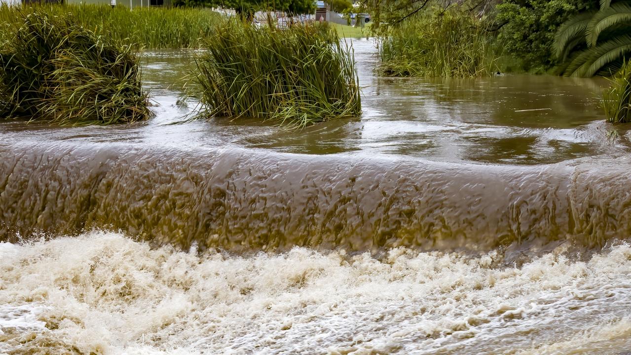 Kingaroy streets were inundated with water after receiving a heavy downpour Wednesday afternoon. Photo by Denise Keelan.