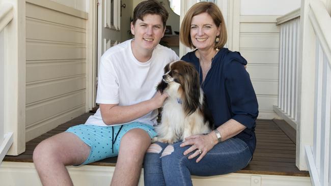 Rory Mulherin, Mac the dog and Erin Mulherin. Picture: Michaela Harlow