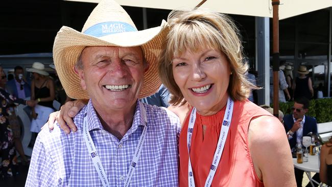 Gerry Harvey and Katie Page. Picture: Nigel Hallett