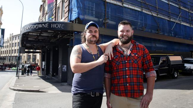 Jake Smyth and Kenny Graham outside The Lansdowne which will be reopening soon. Picture: Craig Wilson