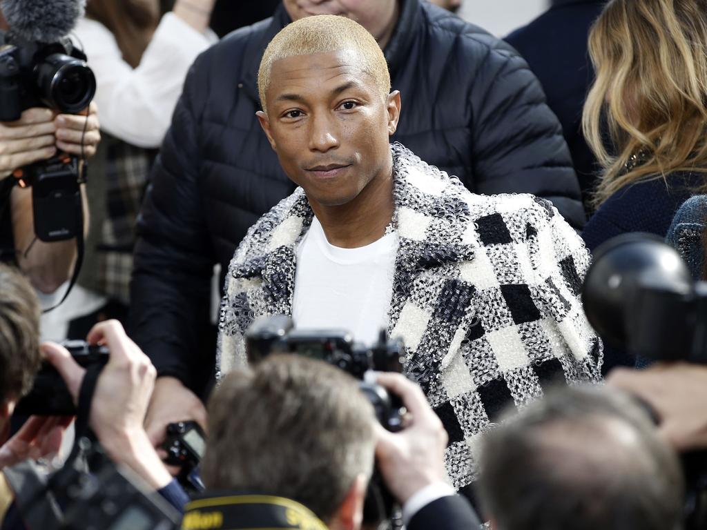 Pharrell Williams arrives at Chanel’s Fall-Winter 2016-2017 ready to wear fashion collection presented in Paris on March 8, 2016. Picture: AFP