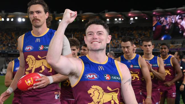 Lachie Neale was all smiles after the Lions recovered from their slow start. Picture: Getty Images