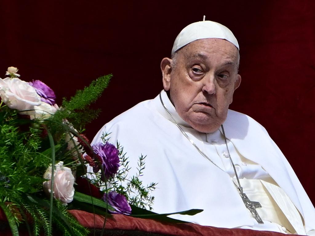 Pope Francis in one of his last photos taken on the main balcony of St. Peter's basilica during the Urbi et Orbi message and blessing to the city and the world as part of Easter celebrations, at St Peter's square in the Vatican on April 20, 2025. Picture: AFP
