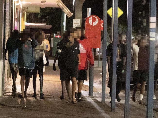 ## Please Note Faces are Blurred ## 21/01/2023: Young Indigenous Australians on the street in Alice Springs. Picture: Liam Mendes / The Australian