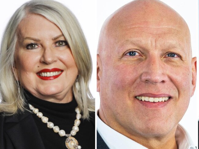 LIberal councillors on Northern Beaches Council in 2024. (Left to right) Karina Page, Michael Gencher and Dave Walton