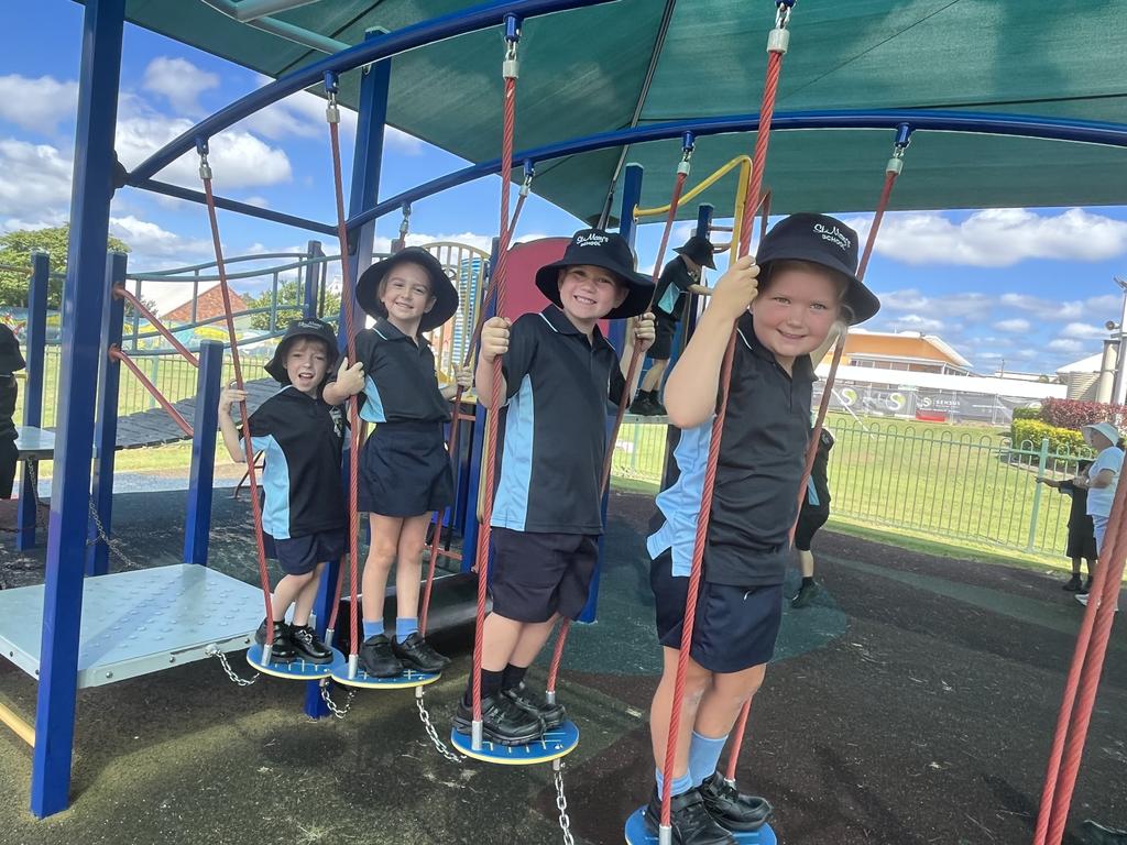 The Prep students enjoying their first day St Mary's Catholic Primary School.