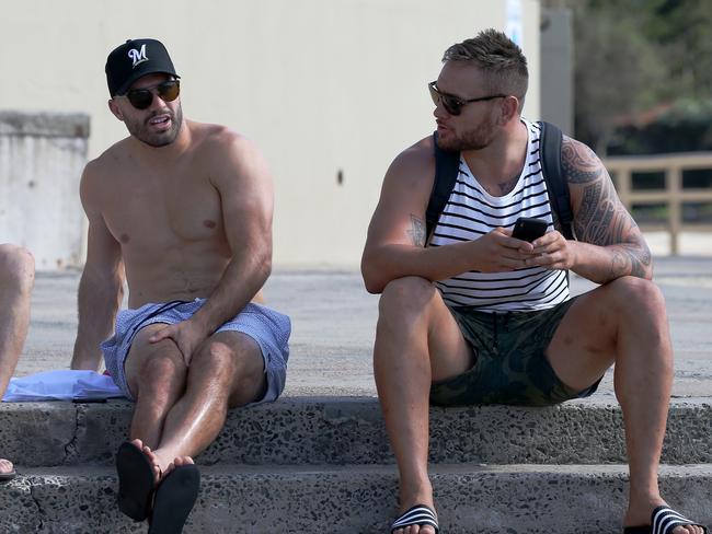 James Tedesco with Jared Waerea-Hargreaves at Clovelly. Picture: Toby Zerna