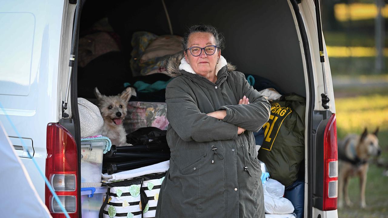 Tracey Wilkinson was among about 40 people living at the showgrounds in Lawnton, Brisbane. pic: Lyndon Mechielsen/Courier Mail