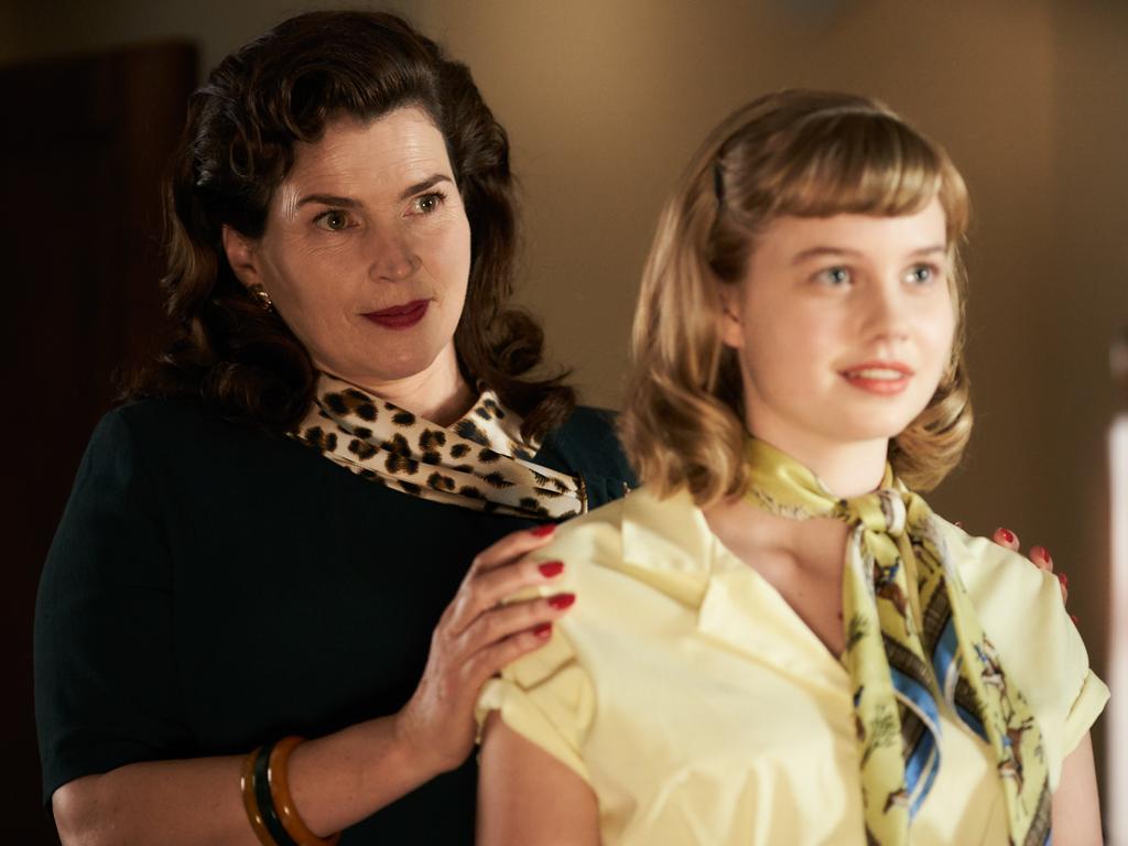 Julia Ormond and Australian actress Angourie Rice in a scene from the movie Ladies in Black. Picture: Sony Pictures