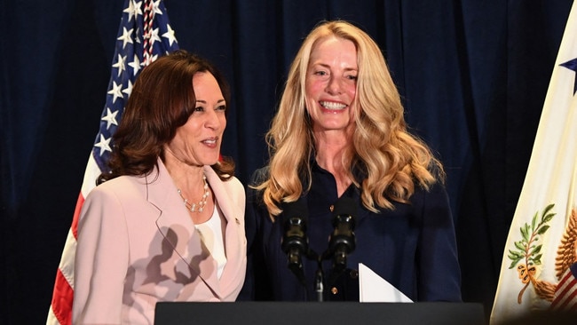 Kamala Harris and Laurene Powell Jobs, widow of the Apple founder Steve Jobs and one of the world’s wealthiest women, have been friends for many years. Picture: Getty Images