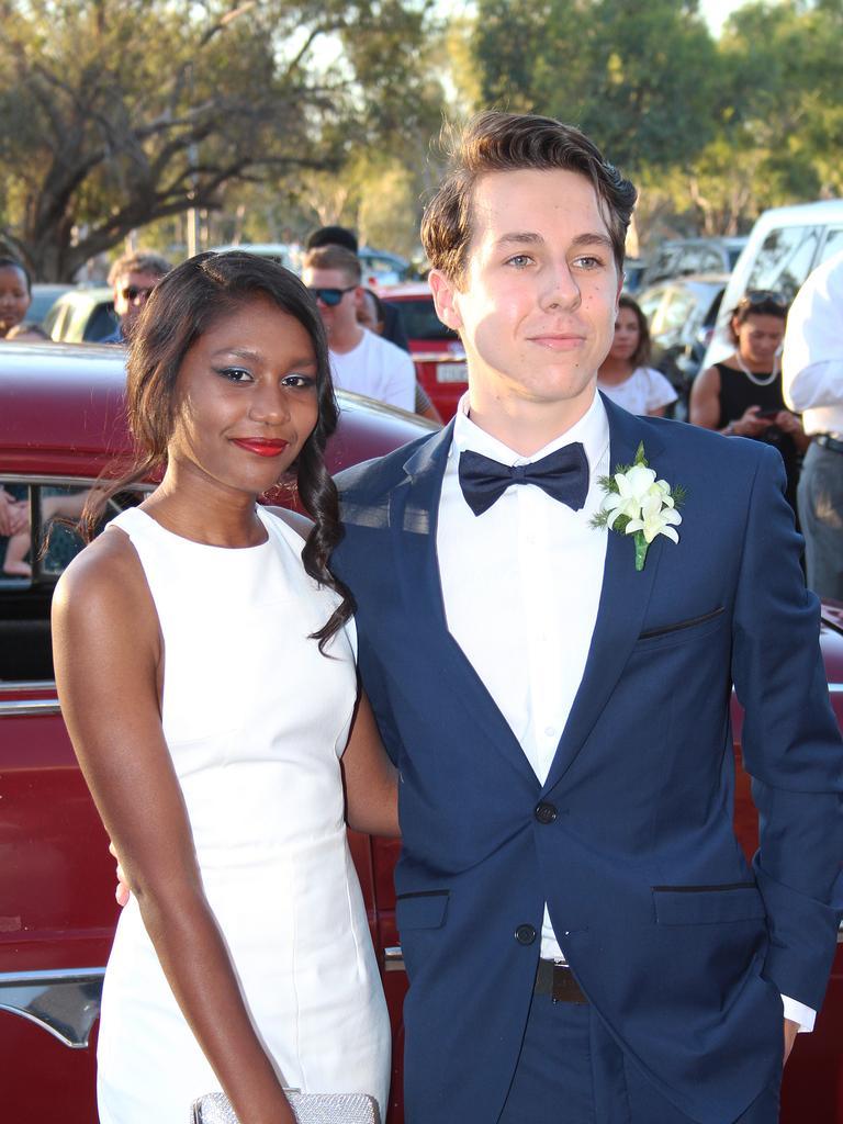 Jinny Samuels and Leon Nancarrow at the 2015 St Philip’s College formal at the Alice Springs Convention Centre. Picture: NT NEWS