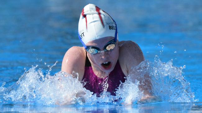 Swim star: Emily Beecroft in action in the pool.