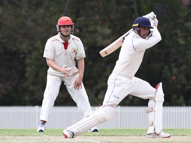 Gold Coast all-rounder Liam Hope-Shackley posted his third hundred of the season on Saturday. Picture: Jason O'Brien