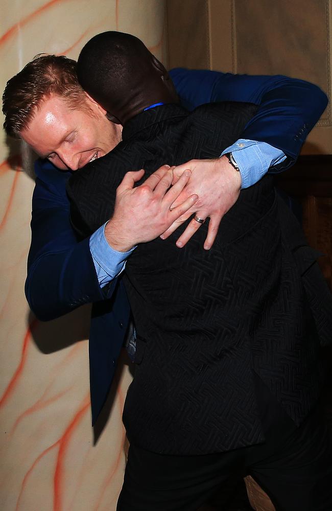 The pair’s emotional reunion today was one of the highlights of the gala event. Picture: Toby Zerna