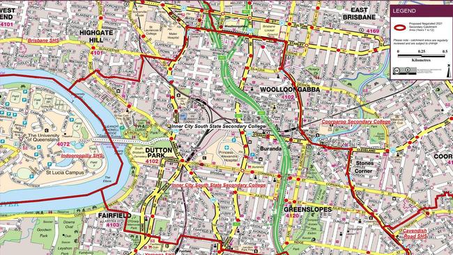 The catchment map for the Inner City South State Secondary College