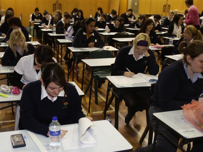 Generic pic's of students from Georges river college,Oatley senior campus sitting their HSC exam on mathematics.