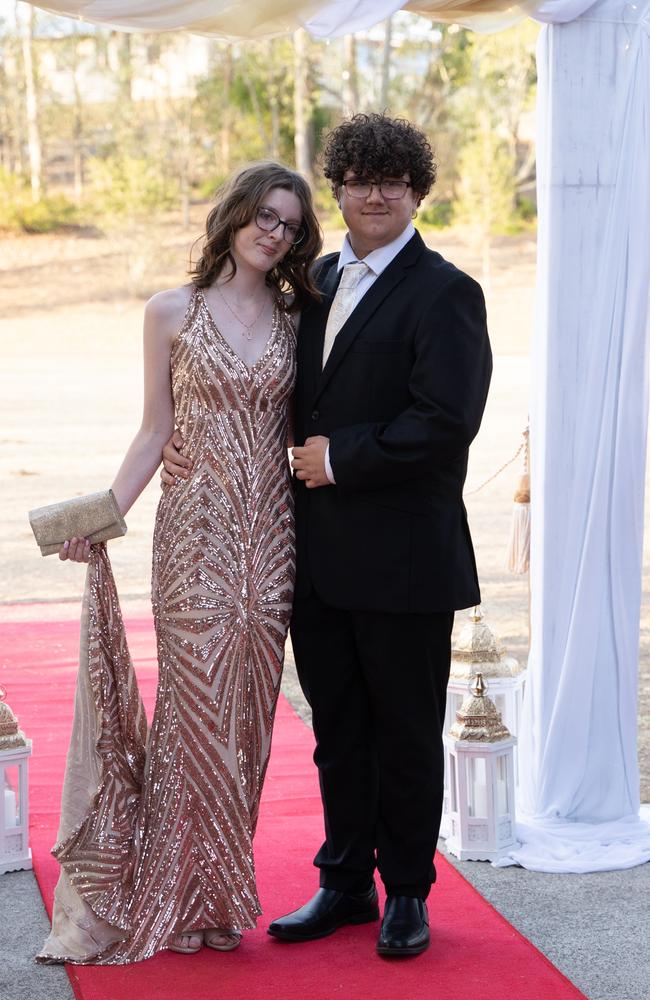 Brodie Wolfenden and partner arrive at the Gympie State High School formal 2023. November 16, 2023. Picture: Christine Schindler