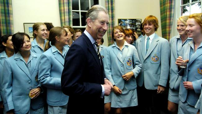 King Charles visited Geelong Grammar in 2005.