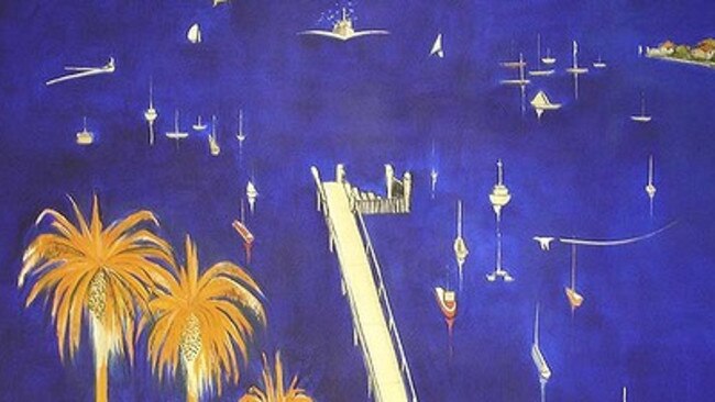 Alleged fake Brett Whiteley <i>Blue Lavender Bay</i> painting.